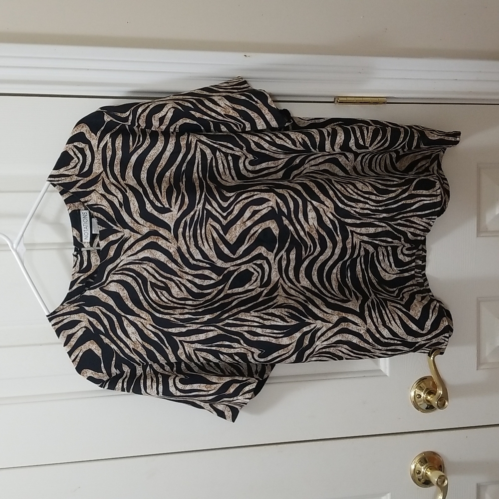 3/$12 Notations zebra print blouse sz XL